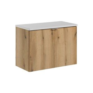 Comad Závěsná skříňka pod umyvadlo Nova Oak II s deskou 80 cm bílá/dub coast evoke obraz