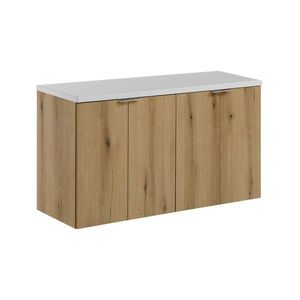 Comad Závěsná skříňka pod umyvadlo Nova Oak s deskou 100 cm bílá/dub evoke obraz