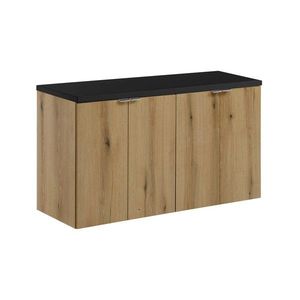 Comad Závěsná skříňka pod umyvadlo Nova Oak s deskou 100 cm černá/dub evoke obraz