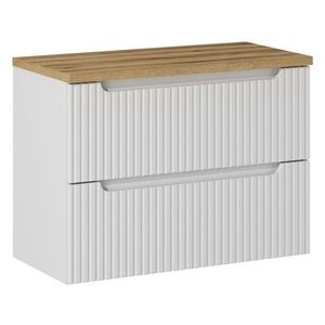 Comad Závěsná skříňka pod umyvadlo Nova White I s deskou 80 cm bílá/dub coast evoke obraz