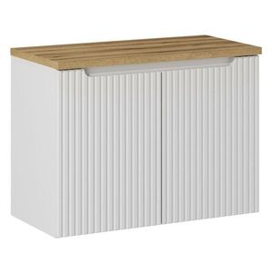 Comad Závěsná skříňka pod umyvadlo Nova White II s deskou 80 cm bílá/dub coast evoke obraz