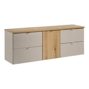 Comad Závěsná skříňka pod umyvadlo Viva Cashmere s deskou 160 cm kašmír/dub coast evoke obraz