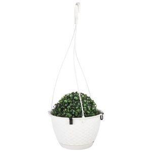 Nohel Garden Květník závěsný RATOLLA ROUND W plastový 22x14cm, bílá obraz