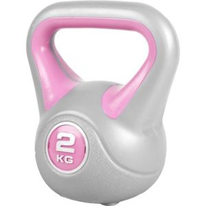 Gorilla Sports Kettlebell činka, vinylová, růžová, 2 kg obraz