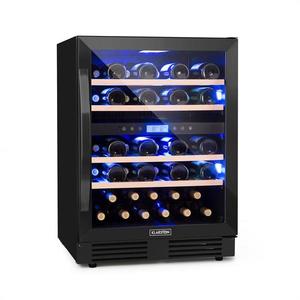 Klarstein Vinovilla Onyx 43, vinotéka, 129 l/43 lahví, 2 zóny, 3 barvy LED osvětlení, skleněné dveře obraz