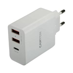 Canyon Canyon - Rychlonabíjecí adaptér Power Delivery 1xUSB-C 42W 2xUSB-A bílá obraz