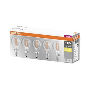 Osram LED žárovka 4058075090668 230 V, E14, 4 W = 40 W, teplá bílá, A++ A++ - E, kapkovitý tvar, vlákno, 5 ks obraz