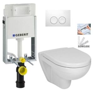 GEBERIT KOMBIFIXBasic vč. bílého tlačítka DELTA 21 + WC JIKA LYRA PLUS + SEDÁTKO DURAPLAST SLOWCLOSE 110.100.00.1 21BI LY5 obraz