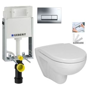 GEBERIT KOMBIFIXBasic vč. chromového tlačítka DELTA 51 + WC JIKA LYRA PLUS + SEDÁTKO DURAPLAST SLOWCLOSE 110.100.00.1 51CR LY5 obraz