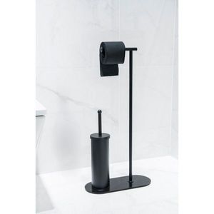 OLSEN SPA WC štětka + držák papíru, černý kov KD02071631 obraz