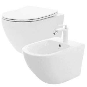 REA/S SET závěsné WC Carlo Flat Mini Rimless + Bidet Carlo Mini REA-C2760 + REA-C2276 obraz