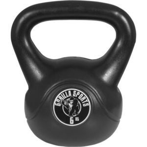 Gorilla Sports Kettlebell činka, plast, černá, 6 kg obraz