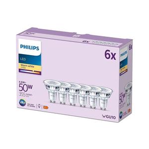 Philips Sada 6x LED žárovka GU10 PAR16 4.6W = 50W 355lm Teplá bílá 2700K 36° PHSECW0035 obraz