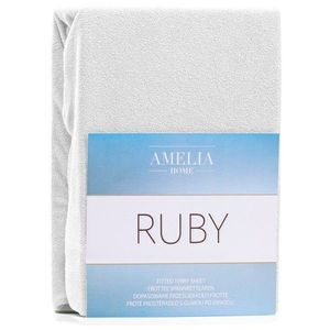 Froté prostěradlo s gumou AmeliaHome Ruby bílé, velikost 100-120x200+30 obraz