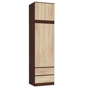 Ak furniture Šatní skříň s nástavcem Star 60 cm wenge/dub sonoma obraz