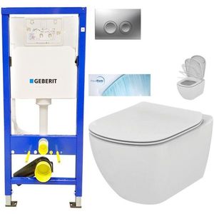 GEBERIT DuofixBasic s matným tlačítkem DELTA21 + WC Ideal Standard Tesi se sedátkem SoftClose, AquaBlade 458.103.00.1 21MA TE1 obraz