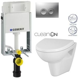 GEBERIT KOMBIFIXBasic vč. matného tlačítka DELTA 25 + WC CERSANIT CLEANON PARVA + SEDÁTKO 110.100.00.1 21MA PA1 obraz