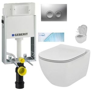 GEBERIT KOMBIFIXBasic vč. matného tlačítka DELTA 25 + WC Ideal Standard Tesi se sedátkem SoftClose, AquaBlade 110.100.00.1 21MA TE1 obraz