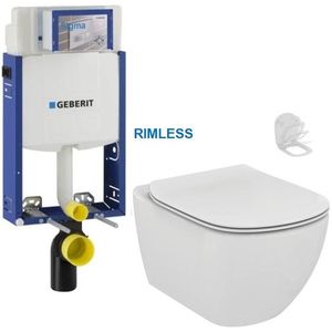 GEBERIT KOMBIFIX ECO, nádržka UP 320 bez tlačítka + WC Ideal Standard Tesi se sedátkem RIMLESS 110.302.00.5 TE2 obraz