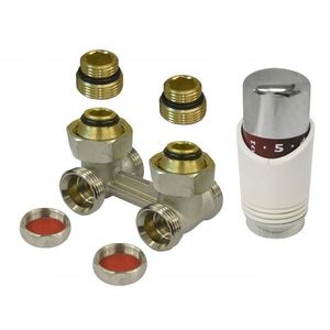 MEREO Klum Set vekoluxpřipojovací šroubení rohové 3/4" s termostatickou hlavicí + redukce s eurokonusem PR8101S obraz