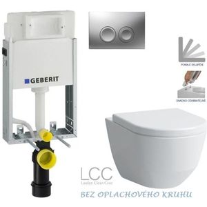 GEBERIT KOMBIFIXBasic vč. matného tlačítka DELTA 25 + WC LAUFEN PRO LCC RIMLESS + SEDÁTKO 110.100.00.1 21MA LP2 obraz