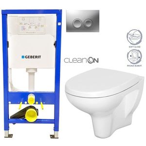 GEBERIT DuofixBasic s matným tlačítkem DELTA21 + WC CERSANIT ARTECO CLEANON + SEDÁTKO 458.103.00.1 21MA AT1 obraz