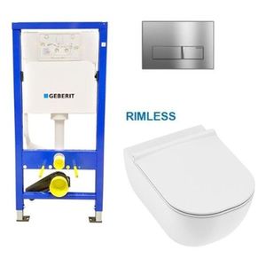 GEBERIT DuofixBasic s chromovým tlačítkem DELTA51 + WC JIKA MIO + SEDÁTKO SLIM 458.103.00.1 IO1 obraz