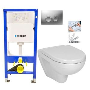 GEBERIT DuofixBasic s matným tlačítkem DELTA21 + WC JIKA LYRA PLUS + SEDÁTKO DURAPLAST SLOWCLOSE 458.103.00.1 21MA LY5 obraz