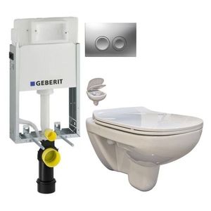 GEBERIT KOMBIFIXBasic vč. matného tlačítka DELTA 25 + WC bez oplachového kruhu Edge + SEDÁTKO 110.100.00.1 21MA EG1 obraz