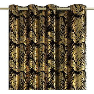 Sametový dimout závěs v černo-zlaté barvě 140x245 cm Golden Leaves – AmeliaHome obraz