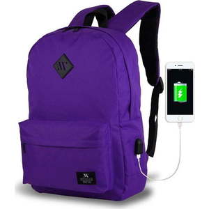 Fialový batoh s USB portem My Valice SPECTA Smart Bag obraz