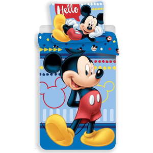 Bavlněné dětské povlečení na jednolůžko 140x200 cm Mickey "Hello" – Jerry Fabrics obraz