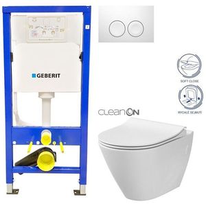 GEBERIT DuofixBasic s bílým tlačítkem DELTA21 + WC CERSANIT CLEANON CITY 458.103.00.1 21BI CI1 obraz