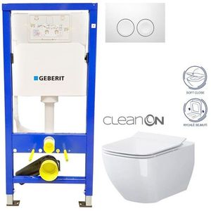 GEBERIT DuofixBasic s bílým tlačítkem DELTA21 + WC CERSANIT VIRGO CLEANON + SEDÁTKO 458.103.00.1 21BI ME1 obraz