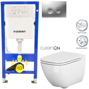 GEBERIT DuofixBasic s matným tlačítkem DELTA21 + WC CERSANIT CLEANON CASPIA + SEDÁTKO 458.103.00.1 21MA CP1 obraz