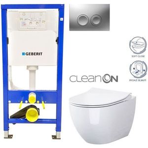 GEBERIT DuofixBasic s matným tlačítkem DELTA21 + WC CERSANIT ZEN CLEANON + SEDÁTKO 458.103.00.1 21MA HA1 obraz