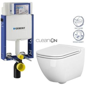 GEBERIT KOMBIFIX ECO, nádržka UP 320 bez tlačítka + WC CERSANIT CLEANON CASPIA + SEDÁTKO 110.302.00.5 CP1 obraz