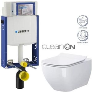 GEBERIT KOMBIFIX ECO, nádržka UP 320 bez tlačítka + WC CERSANIT VIRGO CLEANON + SEDÁTKO 110.302.00.5 ME1 obraz