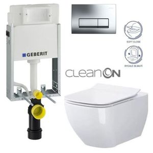 GEBERIT KOMBIFIXBasic vč. chromového tlačítka DELTA 51 + WC CERSANIT VIRGO CLEANON + SEDÁTKO 110.100.00.1 51CR ME1 obraz