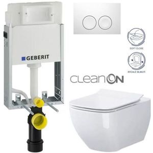 GEBERIT KOMBIFIXBasic vč. bílého tlačítka DELTA 21 + WC CERSANIT VIRGO CLEANON + SEDÁTKO 110.100.00.1 21BI ME1 obraz