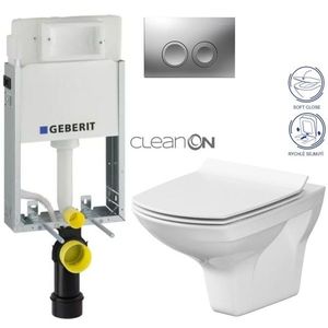 GEBERIT KOMBIFIXBasic vč. matného tlačítka DELTA 25 + WC CERSANIT CLEANON CARINA + SEDÁTKO 110.100.00.1 21MA CA3 obraz