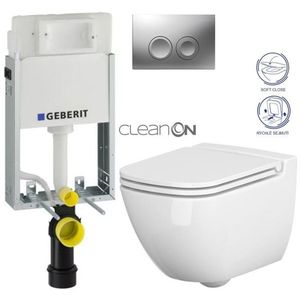 GEBERIT KOMBIFIXBasic vč. matného tlačítka DELTA 25 + WC CERSANIT CLEANON CASPIA + SEDÁTKO 110.100.00.1 21MA CP1 obraz