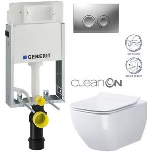 GEBERIT KOMBIFIXBasic vč. matného tlačítka DELTA 25 + WC CERSANIT VIRGO CLEANON + SEDÁTKO 110.100.00.1 21MA ME1 obraz