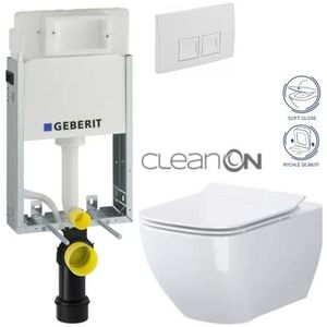 GEBERIT KOMBIFIXBasic vč. bílého tlačítka DELTA 50 + WC CERSANIT VIRGO CLEANON + SEDÁTKO 110.100.00.1 50BI ME1 obraz