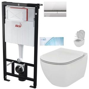 ALCADRAIN Sádromodul předstěnový instalační systém s chromovým tlačítkem M1721 + WC Ideal Standard Tesi se sedátkem SoftClose, AquaBlade AM101/1120 M1721 TE1 obraz