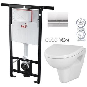 ALCADRAIN Jádromodul předstěnový instalační systém s chromovým tlačítkem M1721 + WC CERSANIT CLEANON PARVA + SEDÁTKO AM102/1120 M1721 PA1 obraz