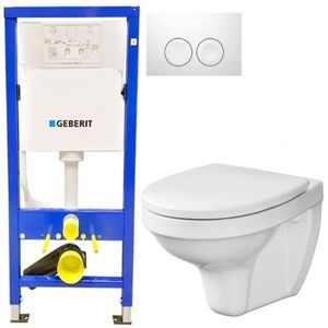 GEBERIT Duofix tlačítko DELTA21 bílé WC CERSANIT DELFI + SEDÁTKO 458.103.00.1 21BI DE1 obraz