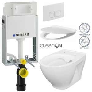 GEBERIT KOMBIFIXBasic vč. bílého tlačítka DELTA 50 + WC CERSANIT CLEANON MODUO + SEDÁTKO 110.100.00.1 50BI MO1 obraz