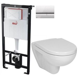 ALCADRAIN Sádromodul předstěnový instalační systém s chromovým tlačítkem M1721 + WC JIKA LYRA PLUS + SEDÁTKO DURAPLAST AM101/1120 M1721 LY6 obraz