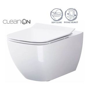 CERSANIT SET B245 závěsná mísa VIRGO CLEAN ON včetně dur. sedátka SLIM ŁW WO S701-427 obraz